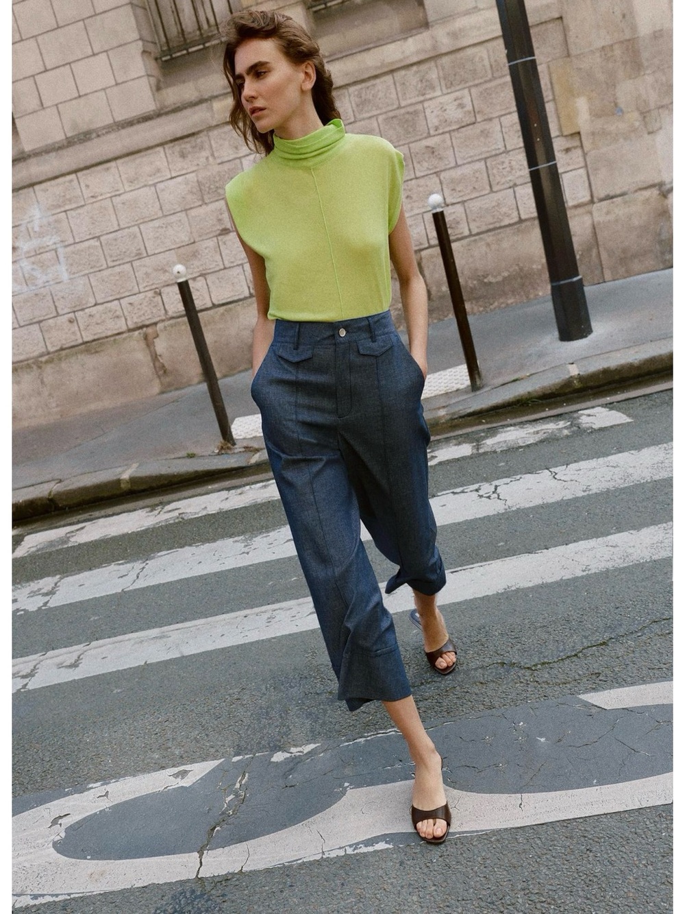 Zara Linen Culotte Pants